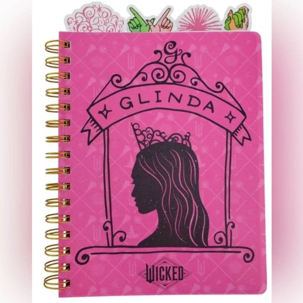 NEW!! Universal’s Wicked Glinda Spiral-Bound Tabbed Journal (Pink)